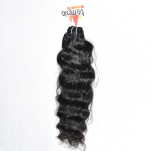 Fabrics Temple botte de cheveux naturels indien 100% couleur naturelle faisceau traitement aucun cuticule aligné extensions de cheveux humains - Product Image 4