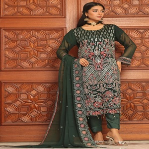 Robes Anarkali Indiennes de Luxe Brodé en Chiffon Bin Hameed pour Femmes – Tenue de Soirée de Mariage Longue et Ample – Vente en Gros - Product Image 3
