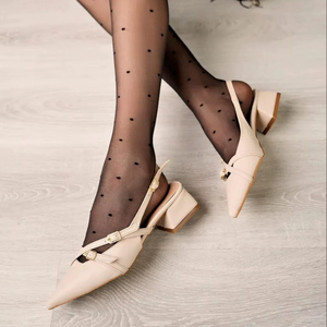 Femmes en cuir verni à dix pointes sangle croisée nouvelle saison décontracté chaussures à talons bas corps 36-41 fabriqué en Turkiye - Product Image 1