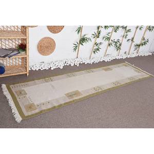 Tapis Moderne Classique Beige Vert Patchwork en Laine pour Adolescents 2.6X9.3 pieds Rectangle Couloir Viscose Bambou Soie Peluche Latex - Product Image 2
