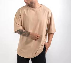 T-shirts pour hommes de toute nouvelle conception très exigeants toutes les couleurs 100% coton lourd 400gsm t-shirt avec logo personnalisé et patch DTG - Product Image 2