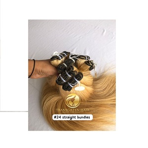Top mejor calidad 22 "#24 Color Straight Wholesale's Bundle's Raw Indian Temple Directo de India Machine Double Weft Human Hair - Product Image 1