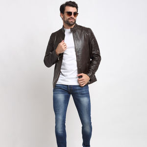 Chaqueta Casual de Piel de Oveja para Hombre, Estilo Racer, Primavera, Estilo Urbano, Resistente al Viento, Impermeable, Transpirable, Suave - Product Image 2