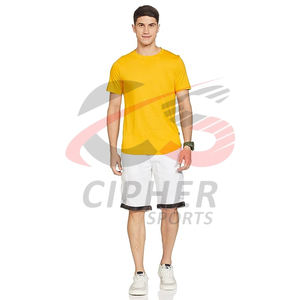 กางเกงขาสั้นผ้าฝ้ายโพลีเอสเตอร์สำหรับผู้ชายกางเกงขาสั้นเล่นกีฬาแบบเรียบใส่เล่นยิมฟิตเนสฤดูร้อนออกแบบได้ตามต้องการ - Product Image 6