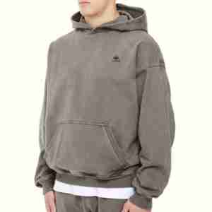New Style Acid Washed Streetwear Vintage Zip Hoodie High Quality Men's 100% Cotton Eco-Friendly Quick Dry Drop Shoulder Hoodie - Product Image 2