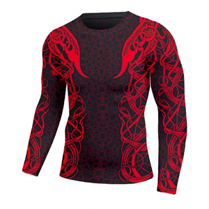 Haute Qualité Marque Logo Personnalisé MMA Fitness Rash Guard Chemises Imprimé À Manches Longues Adultes Respirant À Séchage Rapide En Gros Numérique - Product Image 4
