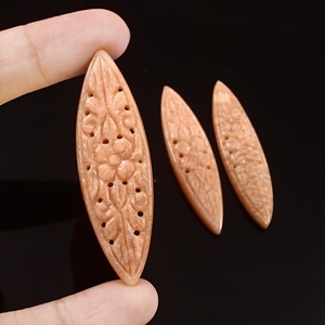 Juego de talla marquesa de amazonita naranja natural de tres piezas para collar y pendientes Joyas de piedras preciosas sueltas del fabricante de la India - Product Image 1