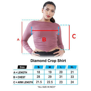 Diamond Crop Shirt Transpirable Pink Fabric Physique Shaping Design Off-Neck Body-Fit Diamond Recortada Longitud Colección de verano - Product Image 6