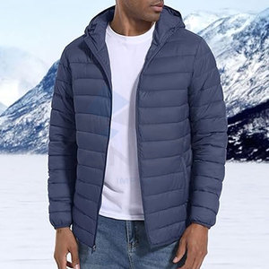 Custom Mens Hooded Puffer Jacket Lightweight Insulated Winter <b>Coat</b> with Windproof & Water-Resistant Fabric Bulk Wholesale OEM - Product Image 4