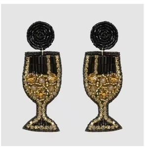 Earring Embroidery <b>Glass</b> Beads Snake Earrings From India Handmade Earring for Women and <b>Girls</b> - Product Image 3