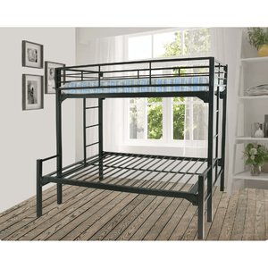 <span class=keywords><strong>Letto</strong></span> a Castello in Metallo Nero con Scala Laterale Dritta, <span class=keywords><strong>Letto</strong></span> a Due Piani in Acciaio <span class=keywords><strong>per</strong></span> Dormitorio del Personale - Product Image 3