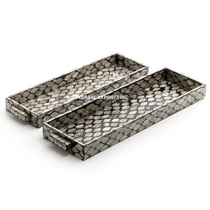 Rectangle Wooden <b>Chocolate</b> Tray Mother Of Pearl Luxury <b>Chocolate</b> Platter Classic Stylish <b>Fancy</b> Wooden Serving Tray - Product Image 1