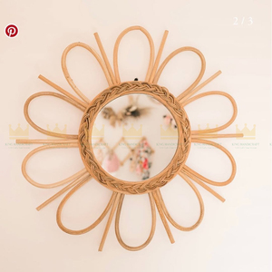 Top Trending Home Decor Espejo de ratán Estilo de diseño personalizable para la habitación de los niños Buen precio - Product Image 3