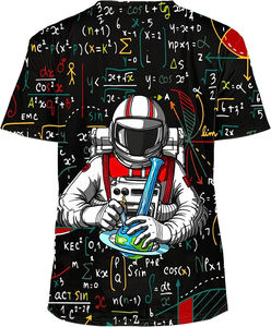 เสื้อยืดผู้ชายไซส์พิเศษลำลองมีซิปคอโค้งมนพิมพ์ซับลิเมชันดีไซน์ดิจิตอล3D ระบายอากาศได้ดี - Product Image 6