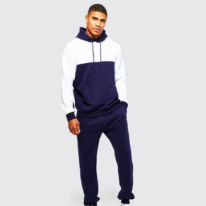 Conjunto Deportivo de 2 Piezas para Hombre, Sudadera con Capucha y Bolsillo Canguro, y Pantalones Jogger, Transpirable, 100% Algodón, Bloques de Color, Edición Limitada, Impresión Personalizada - Product Image 1