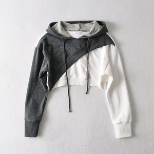High Quality Custom Women's <b>Winter</b> Hooded Crop <b>Top</b> Hoodie 100% Cotton Fleece Eco-Friendly Windproof Comfortable Fashion Front - Product Image 5