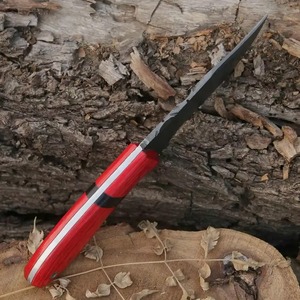 Couteau de chasse en plein air de camping à lame fixe en acier damas fait à la main manche en palissandre couverture en cuir Support OEM nouveau Design - Product Image 2