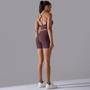 ชุดกางเกงขาสั้นแบบไร้รอยต่อของผู้หญิงชุดกางเกงขาสั้นสำหรับออกกำลังกายแบบกำหนดโลโก้ได้ตามต้องการ - Product Image 5