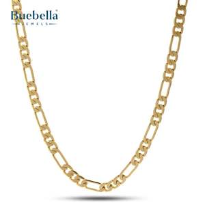 Venta caliente 925 Plata 14K Chapado en oro 5mm Cadena Figaro en Collar para hombres - Product Image 5