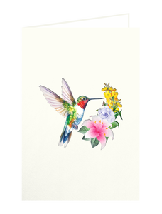 Cartes 3D Pop-up de la marque SEAPEARLS, fabriquées au Vietnam, motif Colibri et fleurs, impression numérique sur papier d'art couleur CMJN, finition mate/brillante/UV - Product Image 4