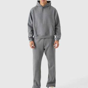 Custom Heavyweight 400Gsm Cotton Tracksuit for Men <b>Printed</b> <b>Hoodie</b> and Sweatpants Set 100% Cotton for Winter - Product Image 1