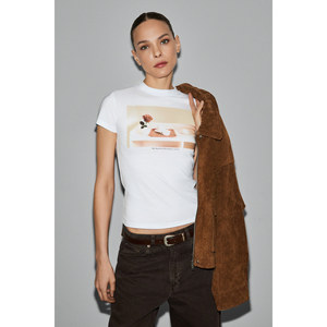 GRIMELANGE ARELUNA <b>Women's</b> Organic Cotton Crew Neck Short Sleeve Slim Fit T-Shirt - Product Image 4