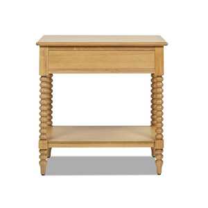 Table de chevet rustique moderne en bois massif avec tiroir de rangement et étagère pour chambre à coucher salon application à l'hôpital - Product Image 2