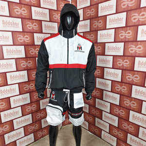 Chándal personalizado de nailon y poliéster para verano, traje para correr de dos piezas, chaqueta cortavientos, conjuntos de pantalones cortos para hombre - Product Image 2