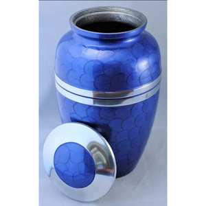 Wholesale Blue Aluminum Urn for Ashes Adult Handcrafted Cremation Urns Funeral <b>Supplies</b> Export - Product Image 1