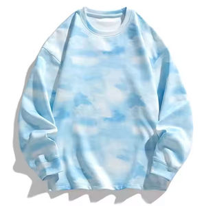Tie Dyed hommes sweats à manches longues 100% coton uni haute qualité matériel respirant blanc personnalisé sweats pas cher prix - Product Image 1
