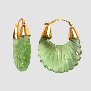 Pendientes Colgantes de Aro con Cuarzo Peridoto de Forma Elegante y Piedras Preciosas Talladas - Product Image 3