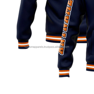 Chaquetas universitarias Letterman con cuello levantado personalizadas al por mayor, con logotipo bordado en la parte delantera, para promociones, en la venta al por mayor - Product Image 5