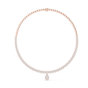Collar de Diamantes CVD Cultivados en Laboratorio de 7.884 CT, Corte Redondo y en Forma de Pera, Oro de 18K, 14K, Oro Rosa, Amarillo, Blanco, Lujo Ético - Product Image 3