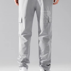 Pantalones Cargo Casuales de Corte Holgado para Hombre, 100% Algodón Canvas, Cierre de Botones, Cintura Media, Planos, Transpirables, de Secado Rápido, para Trabajo al Aire Libre - Product Image 3