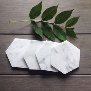 Cadeau de pendaison de crémaillère pour nouvelle maison appartement créatif blanc Msrble sous-verres Style moderne Makrana sous-verres en marbre - Product Image 3