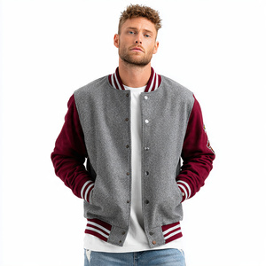 Men <b>Wool</b> Sleeve Varsity Jacket Streetwear Oversized Varsity Coat Men's Winter Drop Shoulder Varsity Jackets Tops - Product Image 4