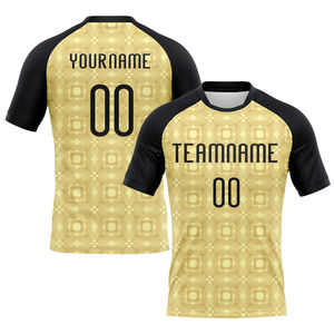 Uniforme de Voleibol Personalizado Ajustado de Venta Caliente, Diseño Geométrico Amarillo, Negro y Blanco, Transpirable, de Secado Rápido, Conjuntos Estampados Unisex - Product Image 2