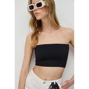 Blusa Casual Corta con Logotipo Delantero Sin Costuras - Product Image 1