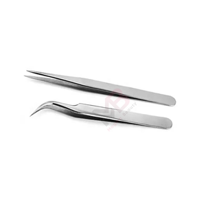 Nouvel ensemble de pinces de précision antistatiques et durables en acier inoxydable pour cils, avec pointes angulaires à 45 et 90 degrés pour greffe de cils - Product Image 2