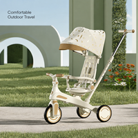 Tricycle multifonctionnel 5 en 1 pour bébé avec poignée de poussée, auvent, siège de sécurité réglable, tricycle pour tout-petit, fournisseur d'usine OEM