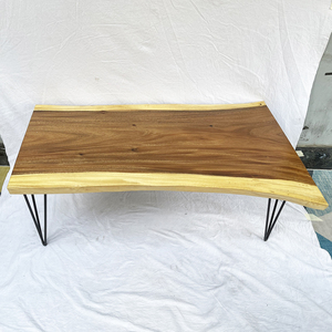 Handmade West Indian Mahogany Wood <b>Sofa</b> <b>Table</b> with Hairpin Legs 120x60cm Slab Farmhouse Style BMT065 Living Room Furniture - Product Image 4