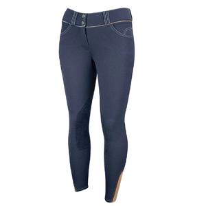 กางเกงขี่ม้าผ้ายีนส์พร้อมแผ่นหนังกลับ - Product Image 4