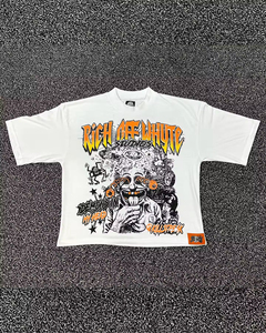 Pakistán hizo al por mayor clásico 100% algodón cuello redondo 3D Puff estampado camiseta blanca lisa de talla grande camisetas impresas para hombres - Product Image 1