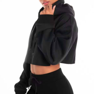 Sudadera de algodón 100% para mujer, de secado rápido, cómoda, de longitud larga, con capucha, multicolor, etiqueta personalizada, Frente liso de invierno - Product Image 5