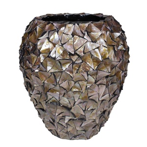 Vase de sol en nacre fait à la main, Vase en coquillage blanc, meilleure vente aux pays-bas - Product Image 1