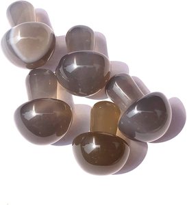 Champignon en cristal de haute qualité quartz fumé Gua Sha corps outil de Massage de grattage naturel champignon de pierres précieuses pour le visage en gros - Product Image 5