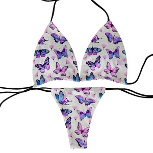 Sexy Micro Bikini 2025 mujeres naranja estampado de leopardo Push up acolchado Tanga traje de baño femenino recortado traje de baño Biquini - Product Image 1