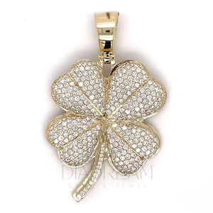 จี้เพชรโมอิสโคลเวอร์สี่แฉกจี้925เงินสเตอร์ลิงเครื่องประดับฮิปฮอปที่ไม่ซ้ำกันสำหรับผู้ชาย - Product Image 1