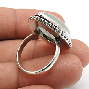 Haute qualité prix de gros 925 argent Sterling naturel arc-en-ciel pierre de lune forme de larme anneau bijoux faits à la main fournisseurs en vrac - Product Image 5