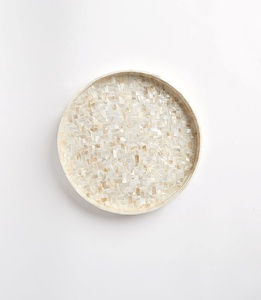 แผ่นรองจานหรูหราเป็นมิตรกับสิ่งแวดล้อม ลายมุกฝังมือเพ้นท์ 5 ชิ้น ดีไซน์หลากหลายแบบ OEM สำหรับตกแต่งจานชาม ขายดีอันดับต้นๆ - Product Image 4